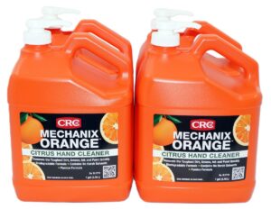 4 Pack CRC MECHANIX ORANGE 1 Gallon Bottle Pumice Citrus Hand Cleaner with Pump