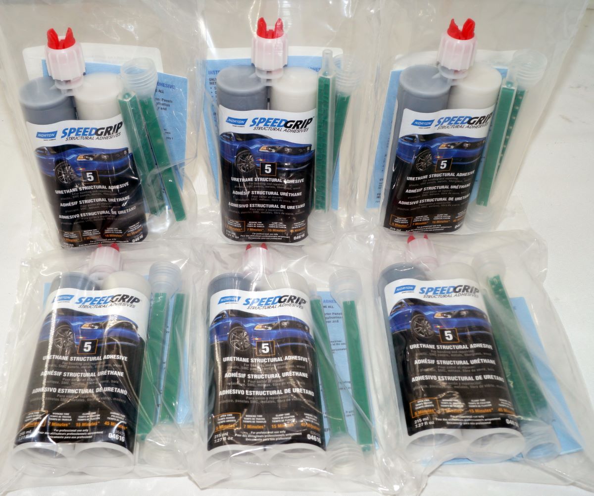 6 Pack Norton SpeedGrip Urethane Structural Adhesive 220ml Black 5 minutes 04616
