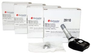 4 Pack Schrader 29110 Aluminum Clamp-In Variable Angle 433 MHz TPMS Sensor