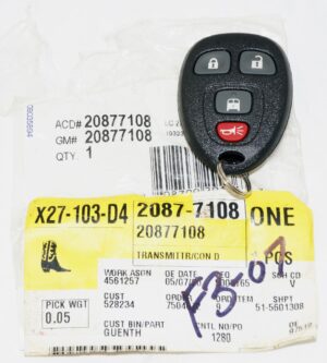 Genuine OEM GMC 20877108 Keyless Entry Remote Fob Transmitter