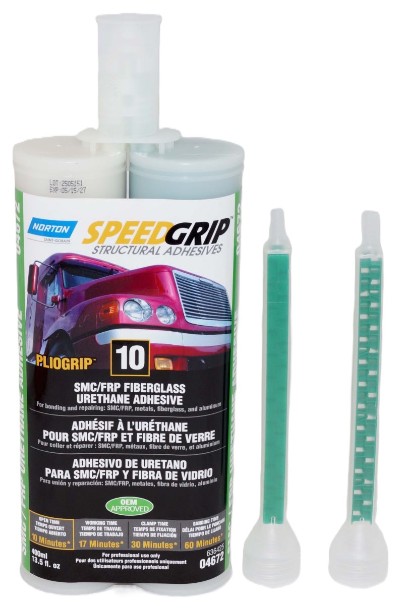 6 Pack Norton SpeedGrip Urethane SMC/Fiberglass Repair Adhesive 10 minutes 04672 - Image 2