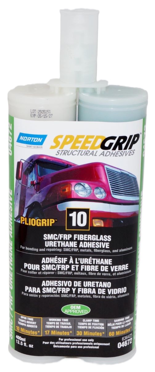 6 Pack Norton SpeedGrip Urethane SMC/Fiberglass Repair Adhesive 10 minutes 04672 - Image 3