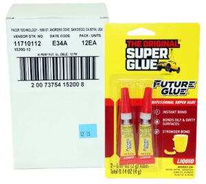 Case of 12 - 2pk Super Glue Liquid High Strength All Purpose 24 Tubes Total