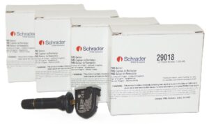 4 Pack Schrader 29018 TPMS Sensors Snap-In Faraday 433 MHz for Ford and Lincoln
