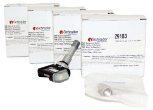 4 Pack Genuine Schrader 29103 Aluminium Clamp-in Variable Angle 315 MHz Sensor