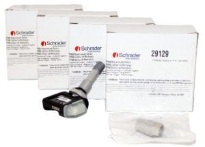 4 Pack Schrader 29129 Clamp-In Variable Angle 433MHz TPMS Sensors