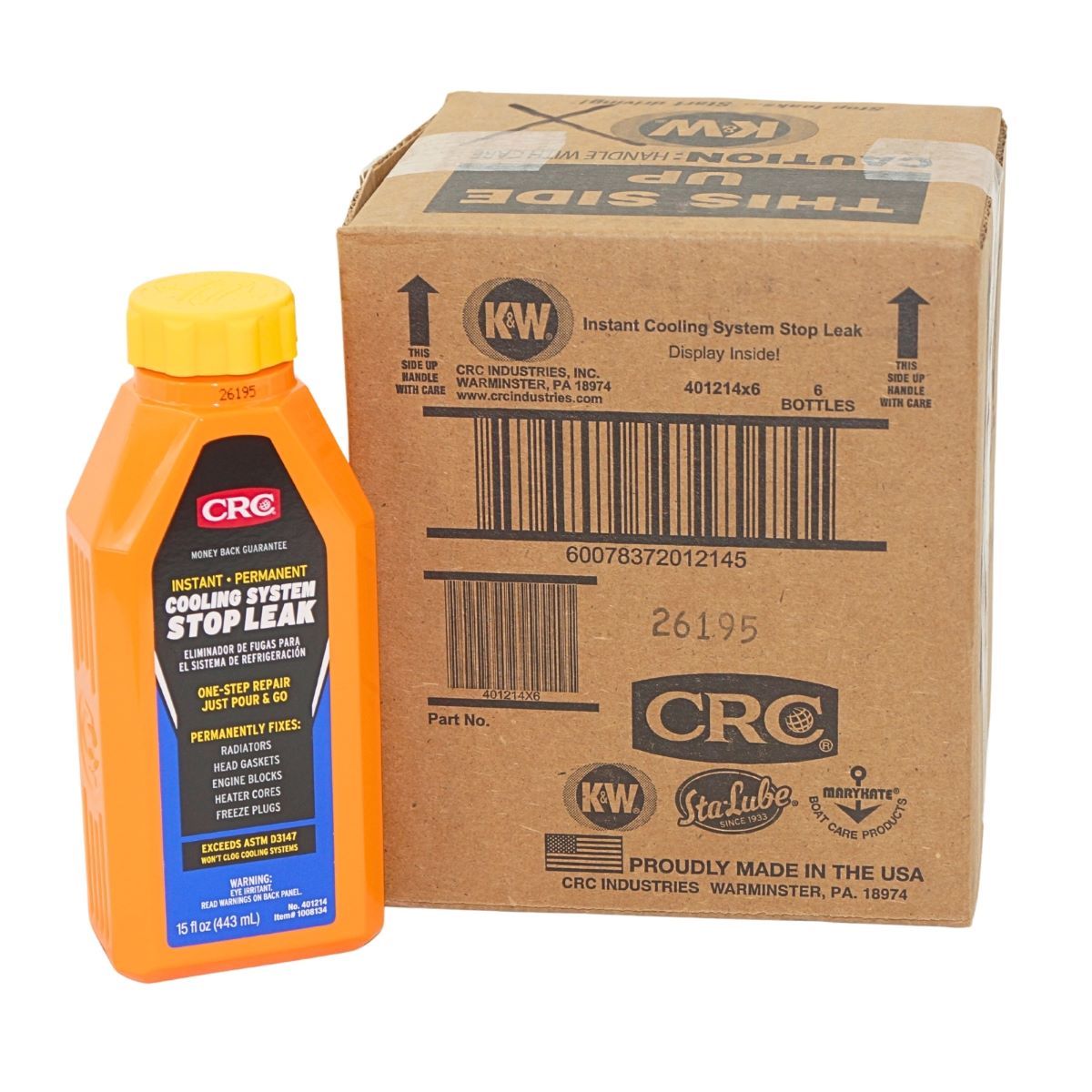 6 Pack CRC 401214 Instant Cooling System Stop Leak 15 fl oz