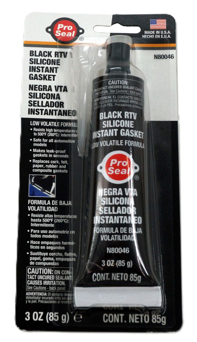 12 Pack of Pro-Seal 80046 Black RTV Silicone Instant Gasket 3oz - Image 2