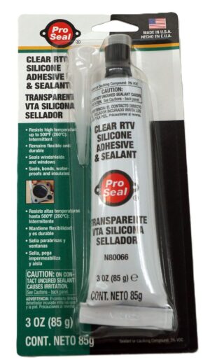 Pro-Seal 80066 Clear RTV Silicone Adhesive and Sealant 3oz
