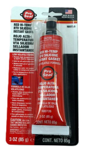 Pro Seal 80726 Red Hi-Temp RTV Silicone Instant Gasket 3oz