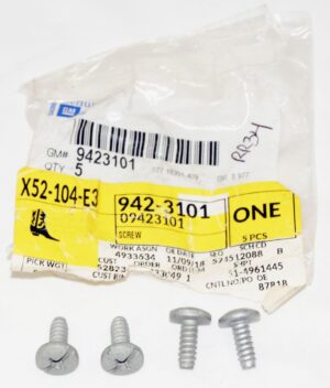 4 Pack Genuine OEM GM License Plate Bracket Screw 9423101