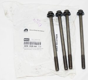 4 Pack Genuine OEM Mopar 06505528AA Engine Cylinder Head Bolt