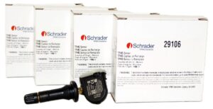 4 Pack Schrader 29106 Rubber Snap-in Fixed Angle 433 MHz TPMS Sensor for GM