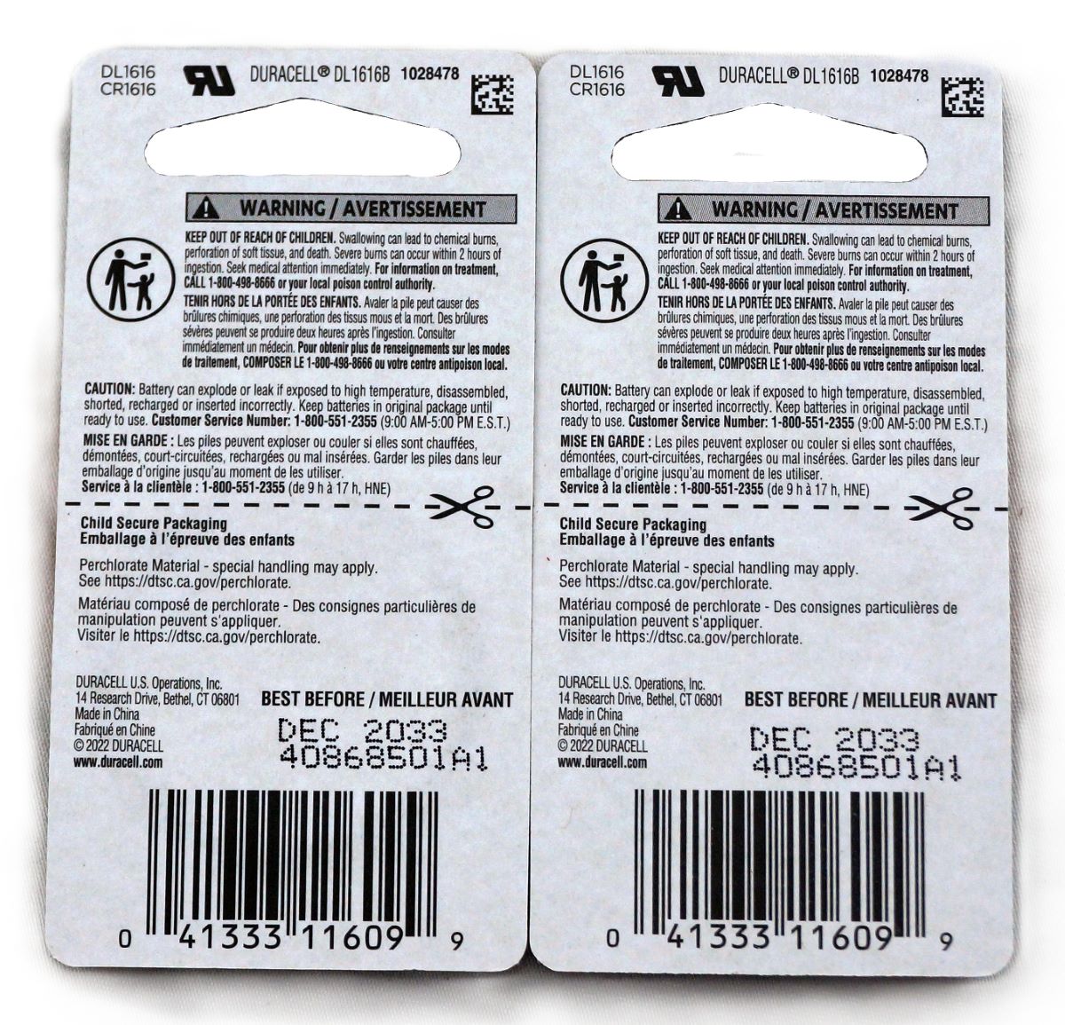 2 Pack of 3V Duracell Lithium Coin Keyless Remote Batteries 1616 - Image 2