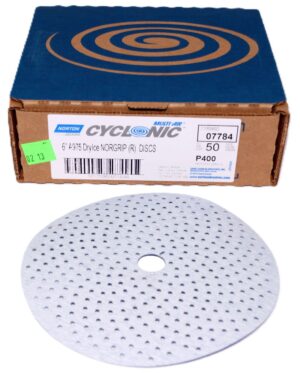 Norton Abrasives 07784 Cyclonic 6” A975 Dry Ice P400 Hook and Loop - 50 Discs