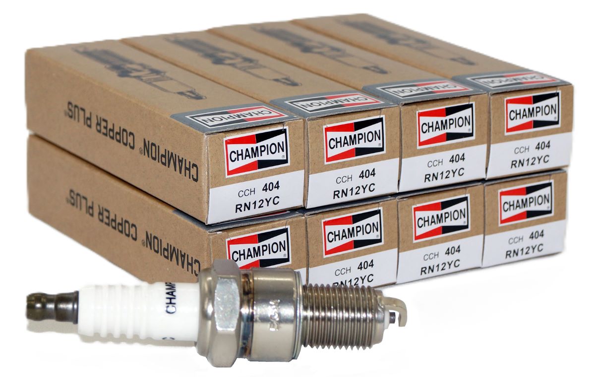 8 Pack 404 Champion Copper Plus Spark Plugs RN12YC