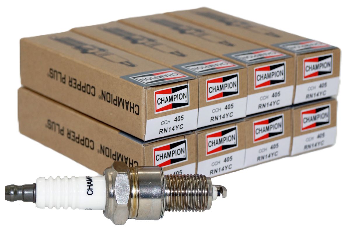 8 Pack 405 Champion Copper Plus Spark Plugs RN14YC