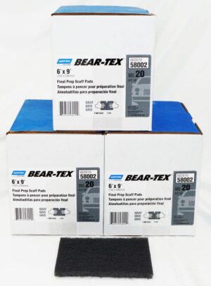 3 Pack Norton Abrasives Bear-Tex 6 x 9 in Gray Non-Woven Hand Pad - 58002