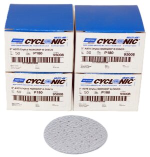 4 Pack 3 in Norton Dry Ice Multi-Air Cyclonic Paper Disc P180 Grit A975 95008